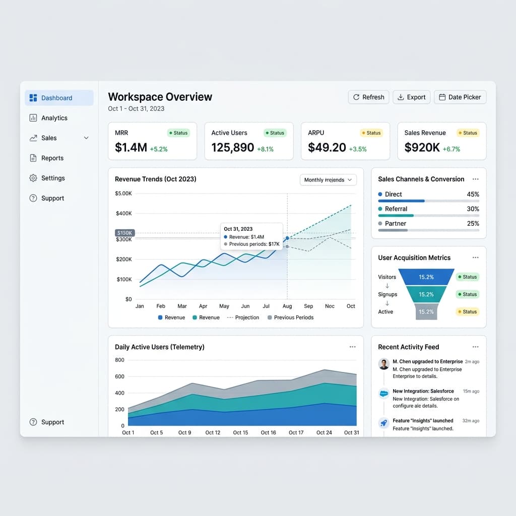 Enterprise Analytics Dashboard Interface
